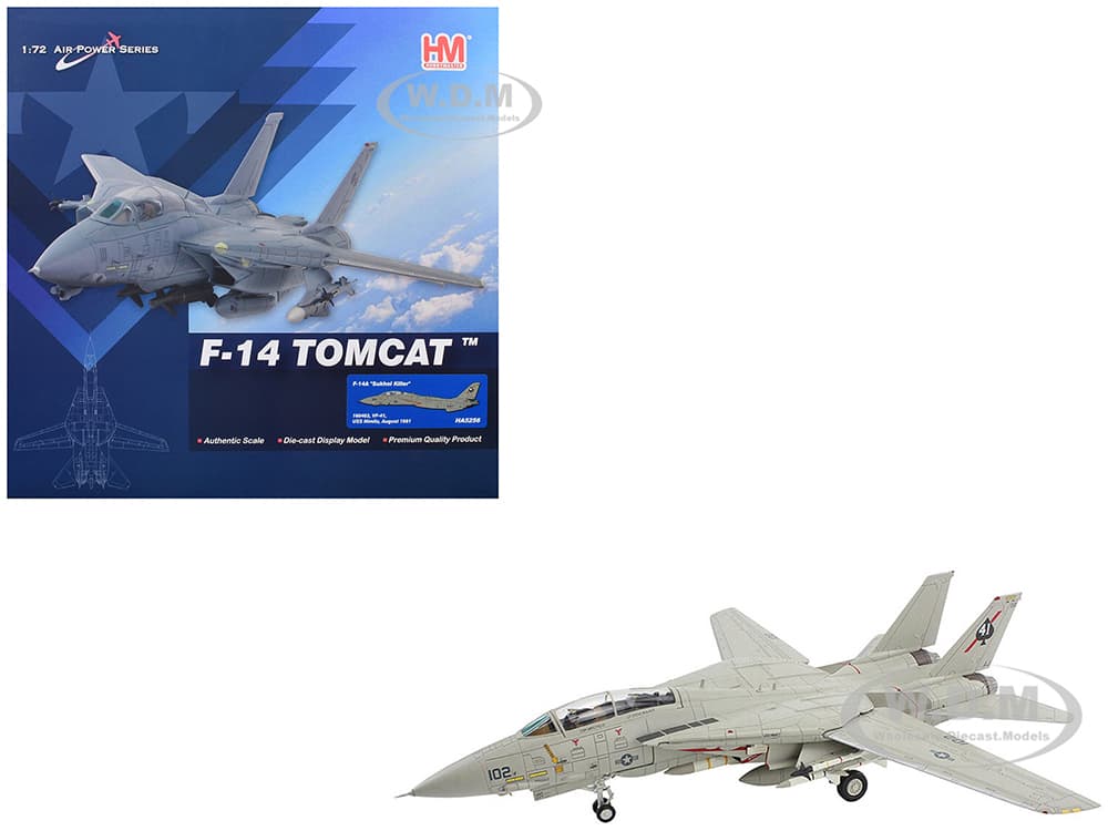 Grumman F-14A Tomcat Fighter Aircraft "Sukhoi Killer VF-41 Black Aces USS Nimitz" (1981) United States Navy "Air Power Series" 1/72 Diecast Model by