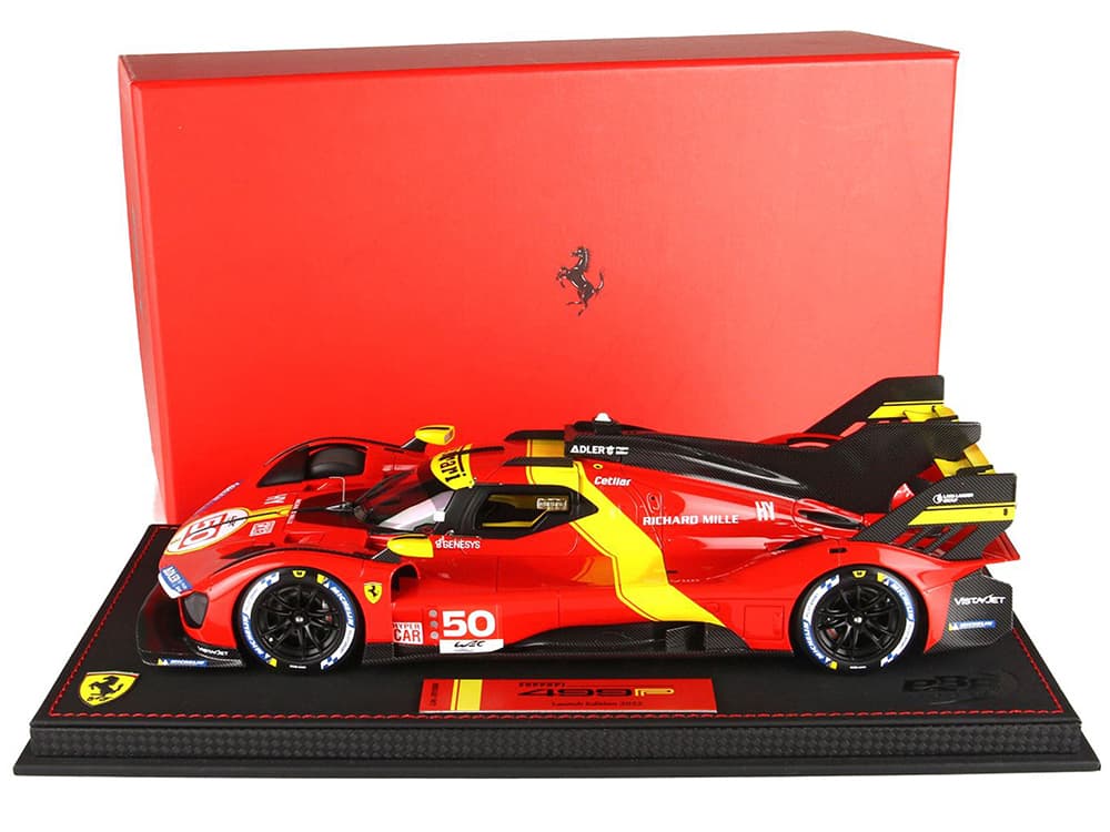 Ferrari 499P Hypercar 50 "2022 Launch Edition" Red with DISPLAY CASE Limited Edition to 599 pieces Worldwide 1/18 Model Car by BBR