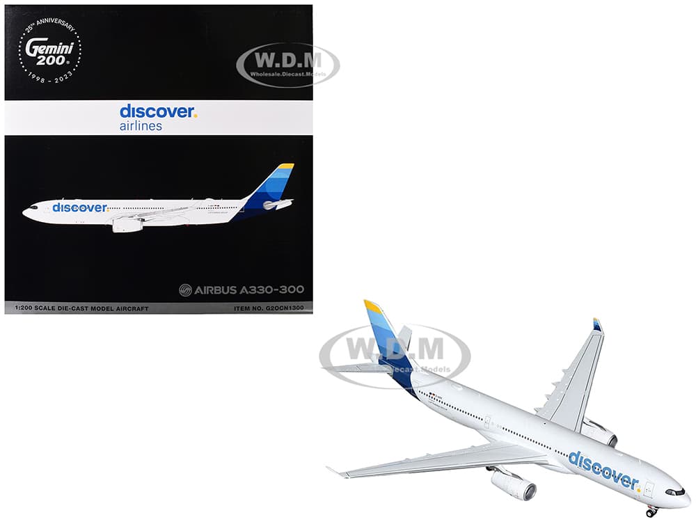 Airbus A330-300 Commercial Aircraft "Discover Airlines" (D-AIKK) White with Blue Tail "Gemini 200" Series 1/200 Diecast Model Airplane by GeminiJets