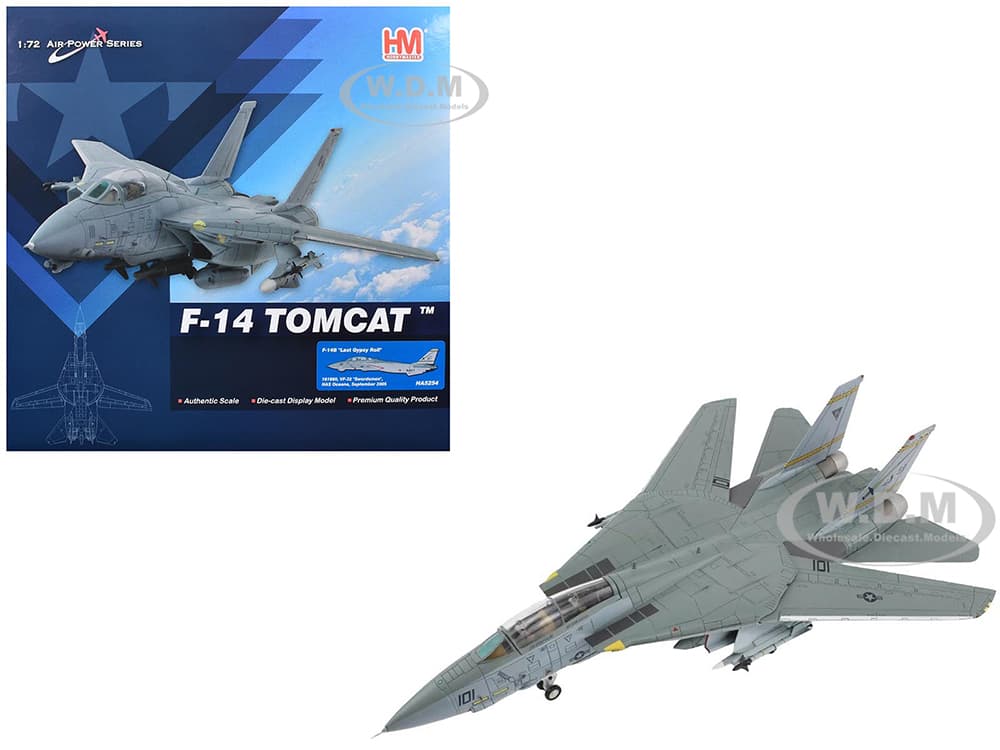 Grumman F-14B Tomcat Fighter Aircraft "Last Gypsy Roll VF-32 Swordsmen NAS Oceana" (2005) United States Navy "Air Power Series" 1/72 Diecast Model by