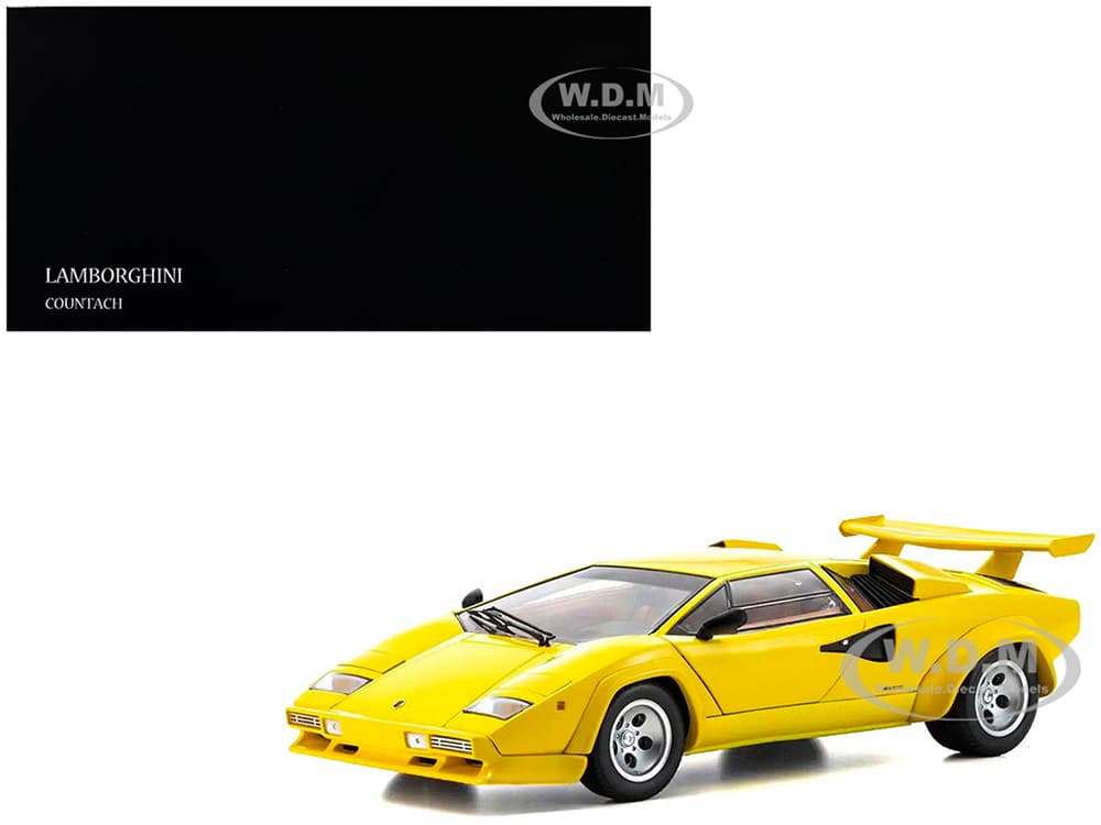 Lamborghini Countach LP 5000 Quattrovalvole Yellow 1/18 Diecast Model Car by Kyosho