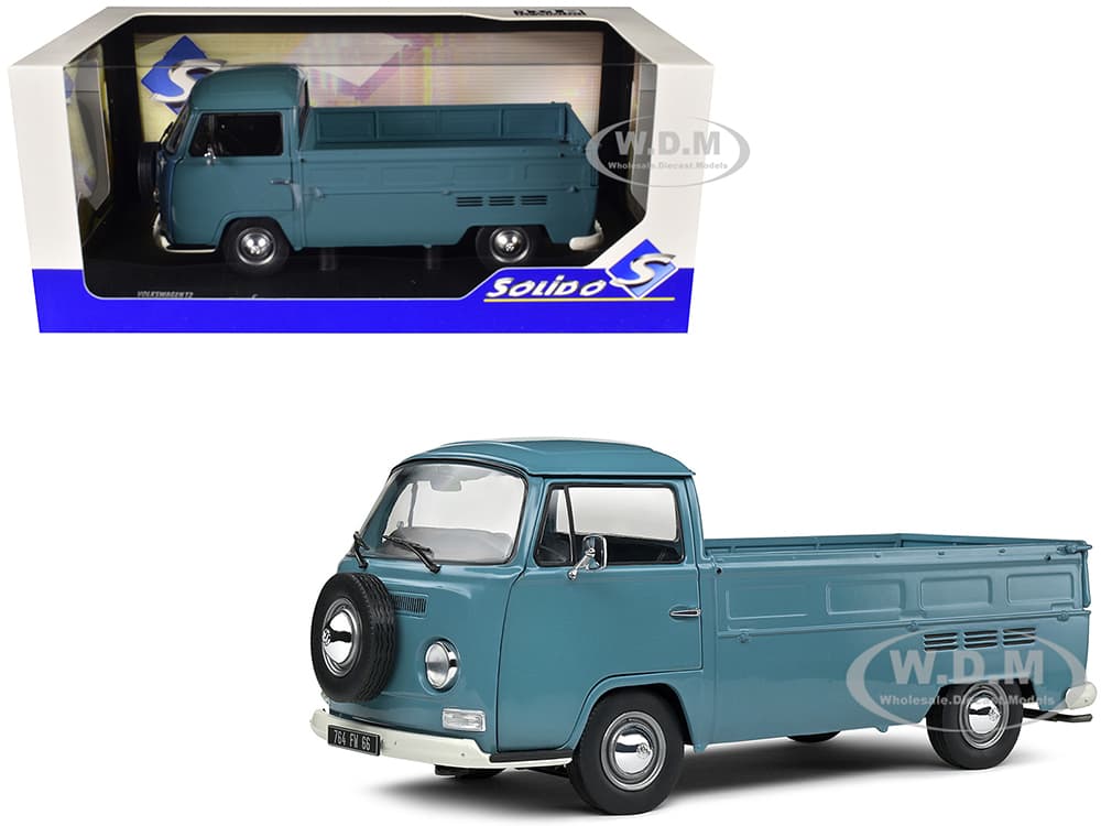 1968 Volkswagen T2 Pickup Truck Petrol Blue 1/18 Diecast Model Car by Solido