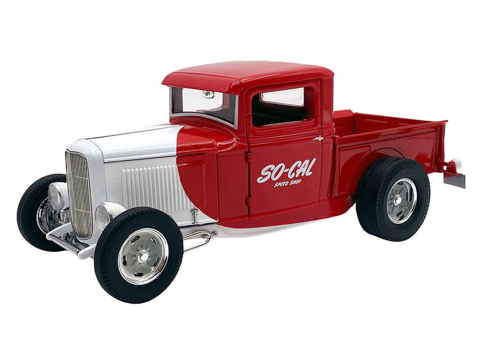 1932 Ford Pickup Truck "So-Cal Speed Shop" Red and White Limited Edition to 500 pieces Worldwide 1/18 Diecast Model Car by ACME