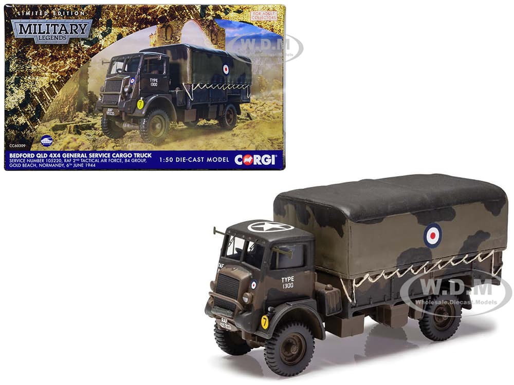 Bedford QLD 4X4 General Service Cargo Truck "2nd Tactical Air Force 84 Group Normandy" (1944) British Royal Air Force "Military Legends" Series 1/50