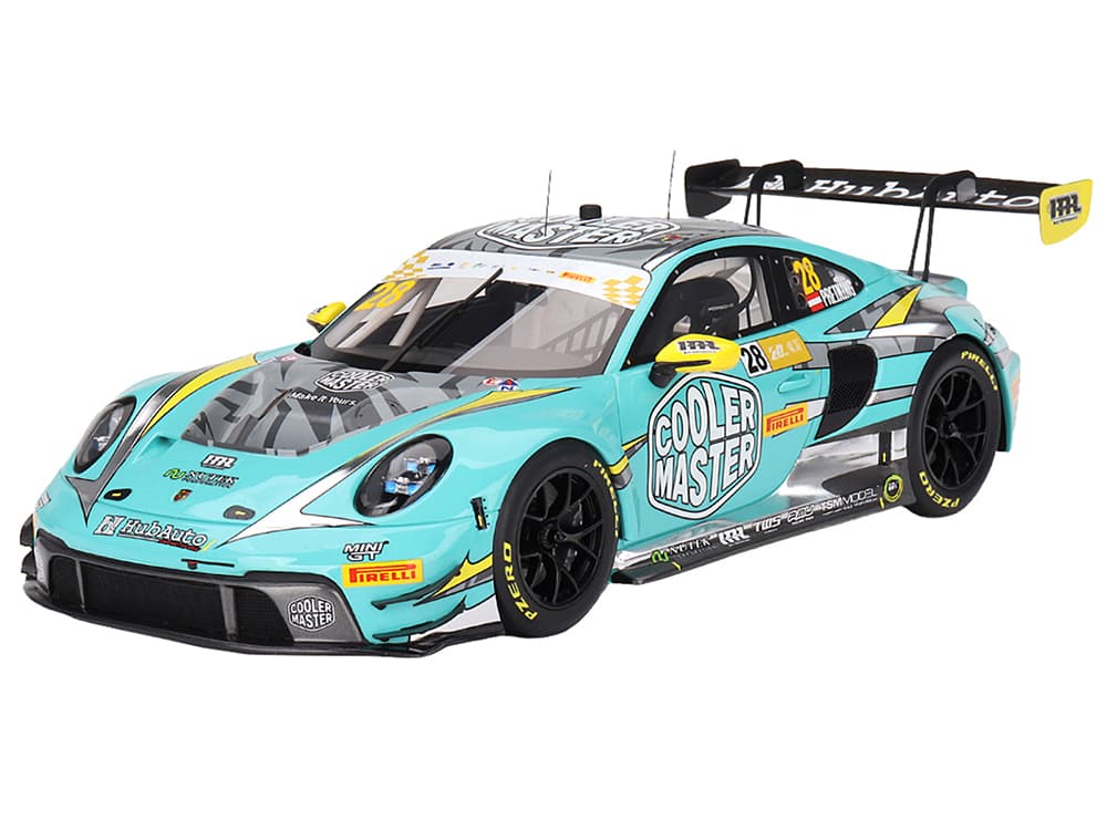 Porsche 911 GT3 R 28 Thomas Preining "HubAuto Racing" FIA GT World Cup "70th Macau Grand Prix" (2023) 1/18 Model Car by Top Speed