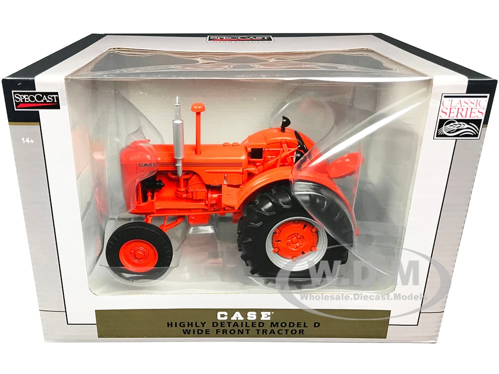 Case Model D Wide Front Tractor Orange "Classic Series" 1/16 Diecast Model by SpecCast