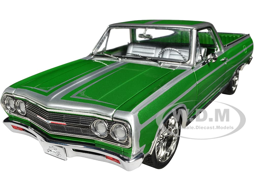 1965 Chevrolet El Camino Custom Calypso Green Metallic with Silver Graphics "Southern Kings Customs" Limited Edition to 210 pieces Worldwide 1/18 Die