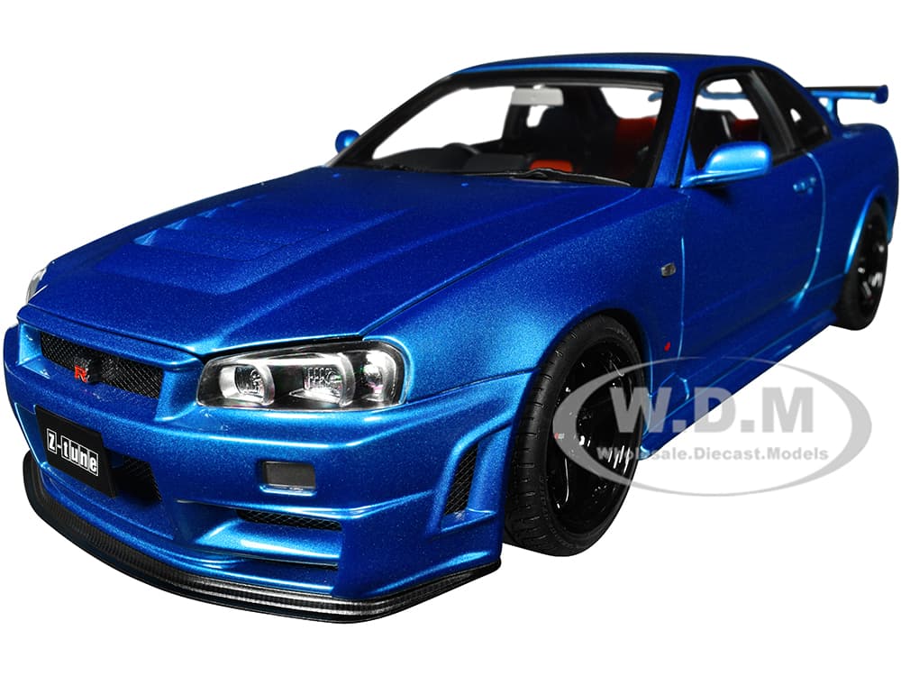 Nissan Skyline GT-R R34 Nismo Z-TUNE RHD (Right Hand Drive) Bayside Blue 1/18 Model Car by Autoart