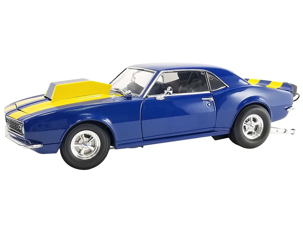 1968 Chevrolet Camaro Z/28 Blue with Yellow Stripes "Drag Outlaws" Limited Edition to 244 pieces Worldwide 1/18 Diecast Model Car by ACME