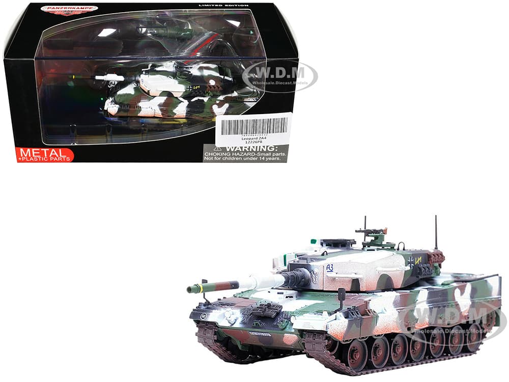 Leopard 2A4 Main Battle Tank with Snorkel "Winter Camouflage" German Army "Armor Premium" Series 1/72 Diecast Model by Panzerkampf