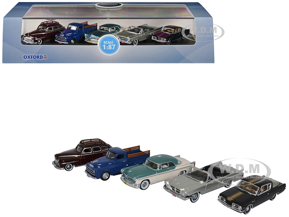 Chrysler Centenary 5 Piece Set 1/87 (HO) Scale Diecast Model Cars by Oxford Diecast