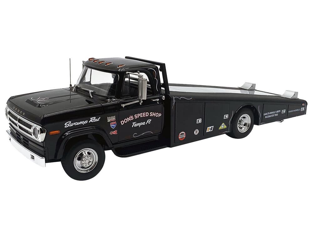 1970 Dodge D-300 Ramp Truck Black "Dons Speed Shop" Limited Edition to 300 pieces Worldwide 1/18 Diecast Model Car by ACME