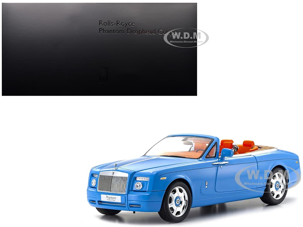 Rolls Royce Phantom Drophead Coupe Light Blue 1/18 Diecast Model Car by Kyosho