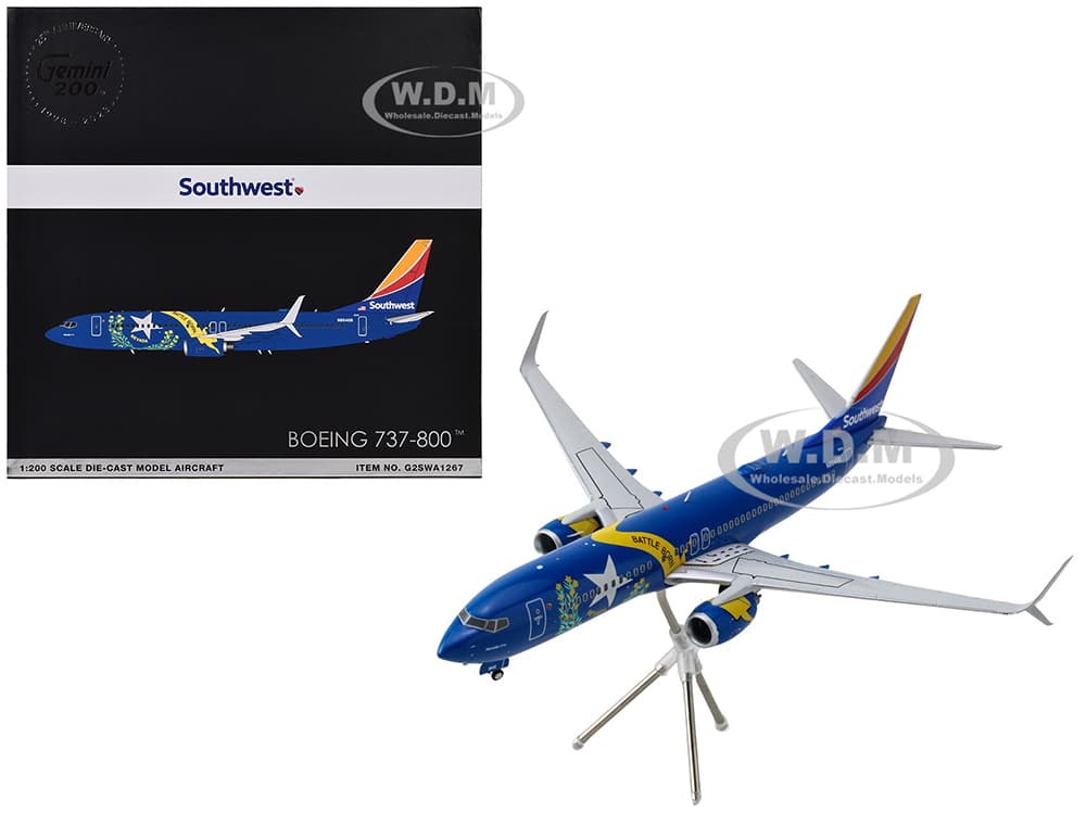 Boeing 737-800 Commercial Aircraft "Southwest Airlines - Nevada One" (N8646B) Blue with Tail Stripes "Gemini 200" Series 1/200 Diecast Model Airplane