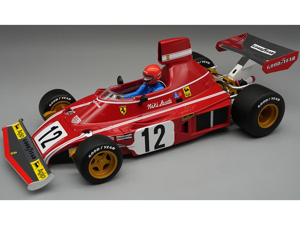Ferrari 312 B3 12 Niki Lauda Winner Formula One F1 "Spanish GP" (1974) with Driver "Mythos Series" Limited Edition to 115 pieces Worldwide 1/18 Model