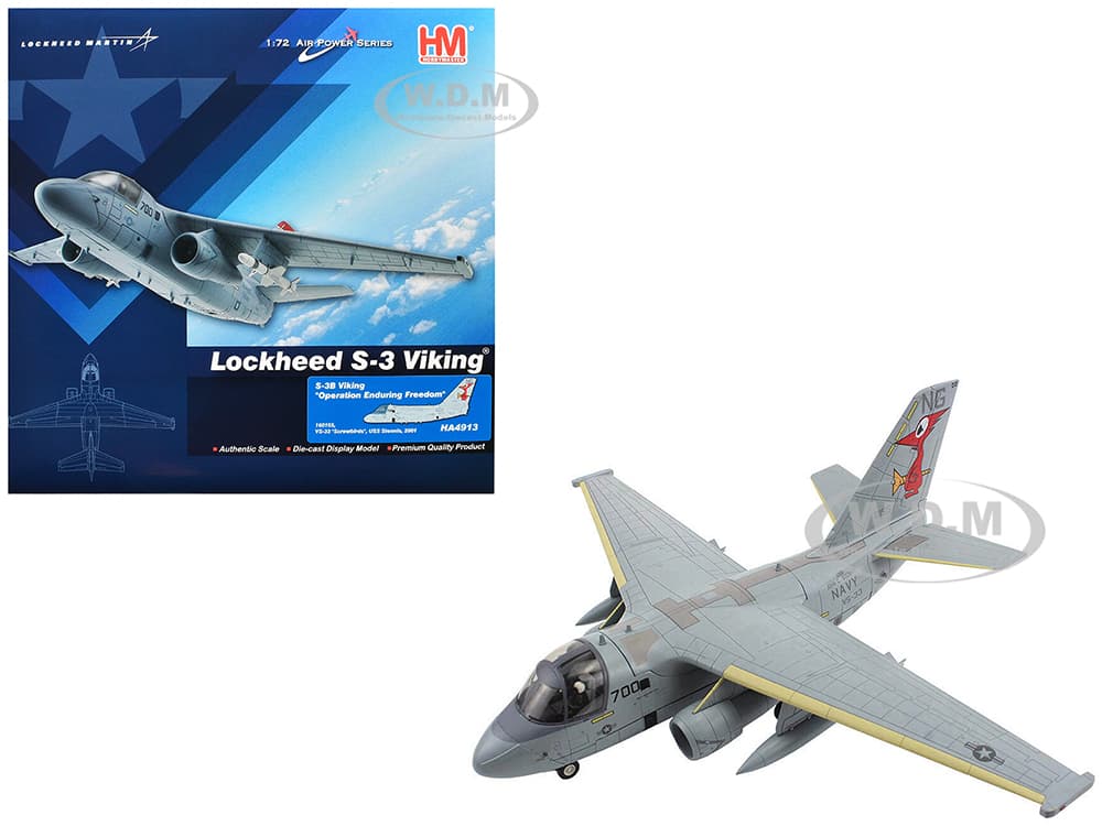 Lockheed S-3B Viking Aircraft "Operation Enduring Freedom VS-33 Screwbirds USS Stennis" (2001) United States Navy "Air Power Series" 1/72 Diecast Mod
