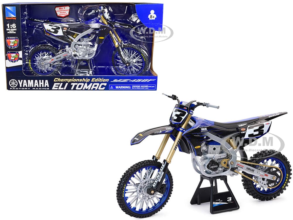 Yamaha YZ450F Motorcycle 3 Eli Tomac "Championship Edition" Yamaha Factory Racing 1/6 Diecast Model by New Ray