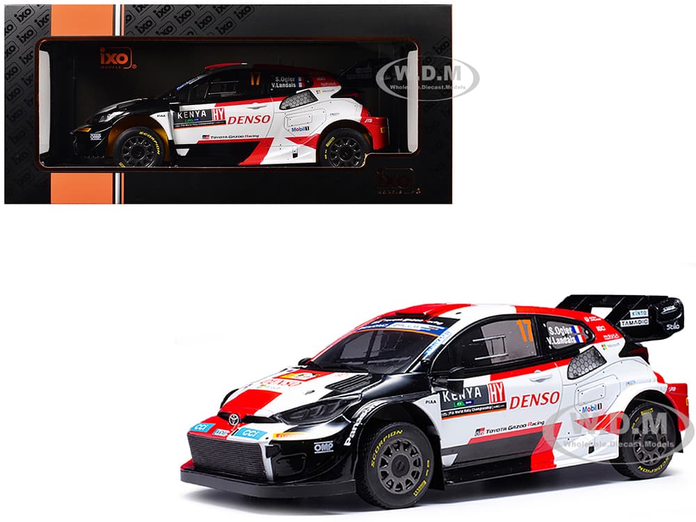 Toyota GR Yaris Rally1 Hybrid 17 Sebastien Ogier - Vincent Landais Winner "Safari Rally" (2023) 1/18 Diecast Model Car by IXO Models