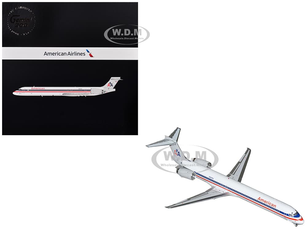 McDonnell Douglas MD-90 Commercial Aircraft "American Airlines" (N904RA) White with Red and Blue Stripes "Gemini 200" Series 1/200 Diecast Model Airp
