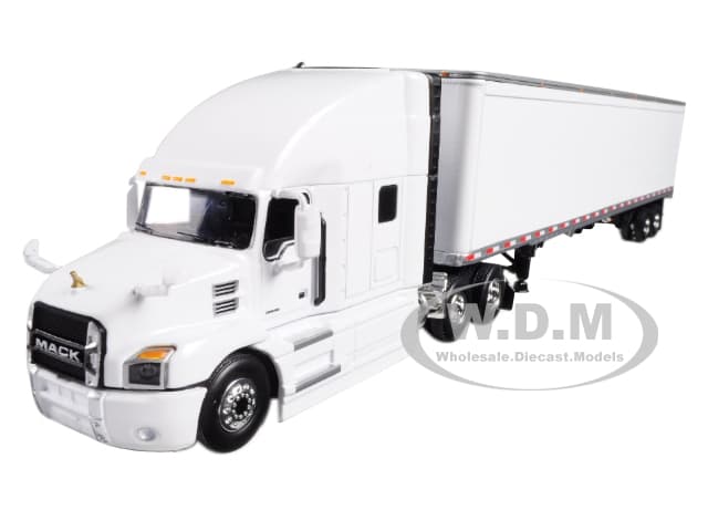 Mack Anthem Sleeper Cab with 53 Trailer White 1/64 Diecast Model by DCP/First Gear
