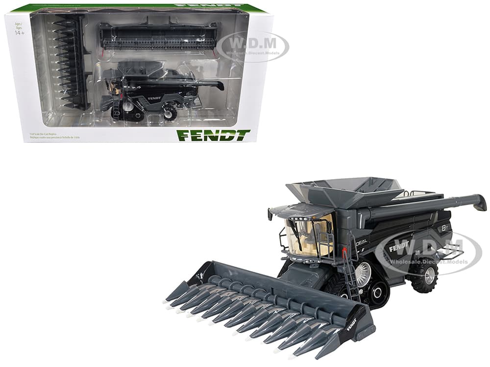 Fendt Ideal 8T Combine with Grain Head and 12 Row Corn Head Half-Track Gray 1/64 Diecast Model by SpecCast
