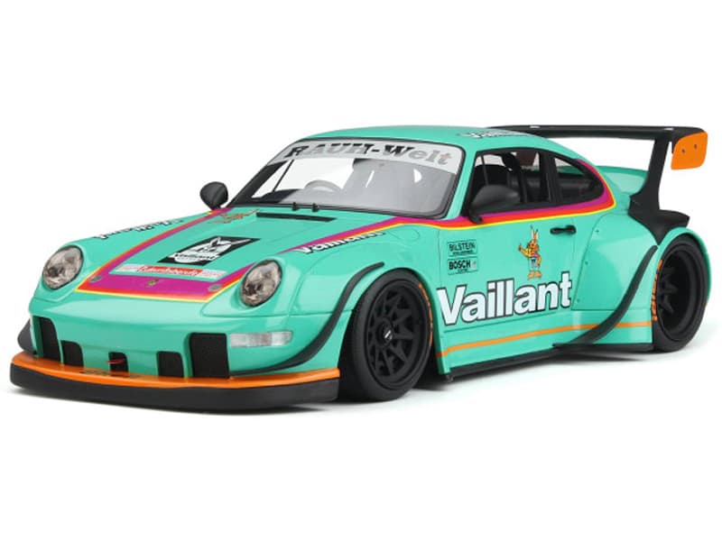 2022 RWB Bodykit "Vaillant" Light Green with Graphics 1/18 Model Car by GT Spirit