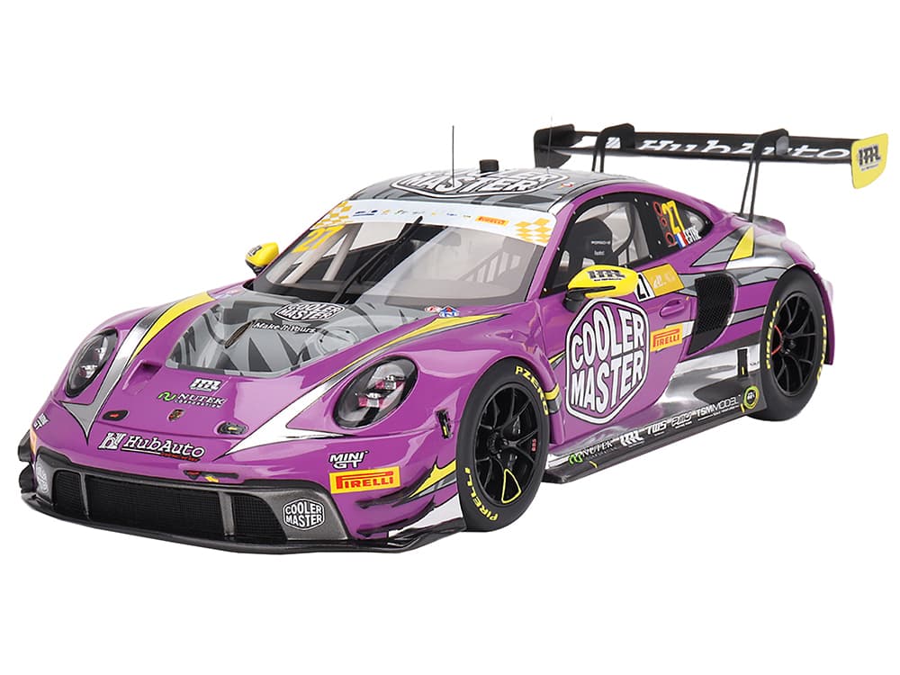 Porsche 911 GT3 R 27 Kevin Estre "HubAuto Racing" FIA GT World Cup "70th Macau Grand Prix" (2023) 1/18 Model Car by Top Speed