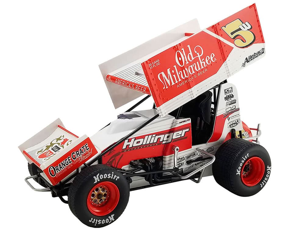 Winged Sprint Car 5W Lucas Wolfe "Old Milwaukee" Allebach Racing "World of Outlaws" (2024) 1/18 Diecast Model Car by ACME
