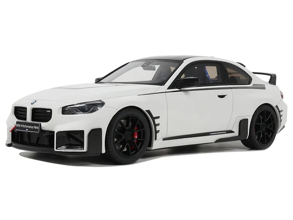 BMW M2 M White with Black Stripes 1/18 Model Car by GT Spirit
