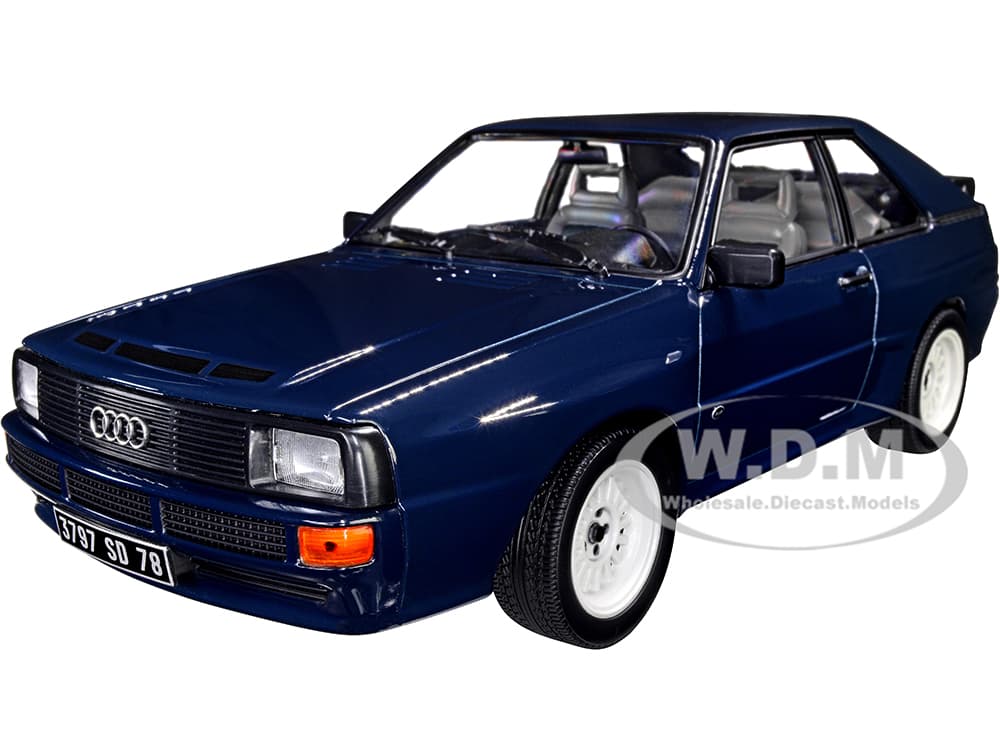 1985 Audi Sport Quattro Coupe Dark Blue 1/18 Diecast Model Car by Norev