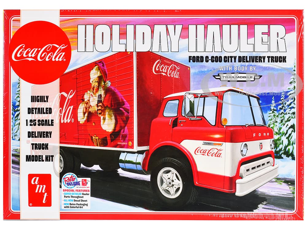 Skill 3 Model Kit Ford C-600 City Delivery Truck "Holiday Hauler - Coca-Cola" 1/25 Scale Model by AMT