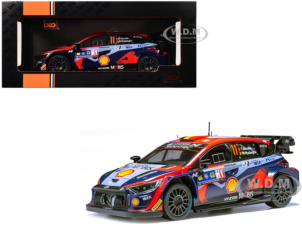 Hyundai i20 N Rally1 11 Thierry Neuville - Martijn Wydaeghe Winner "Central European Rally" (2023) 1/18 Diecast Model Car by IXO Models
