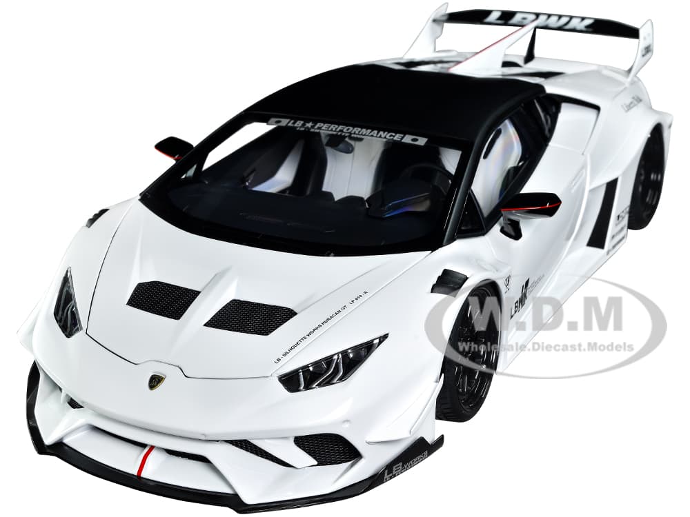 Lamborghini Huracan GT "LB-Silhouette Works" White with Black 1/18 Model Car by Autoart