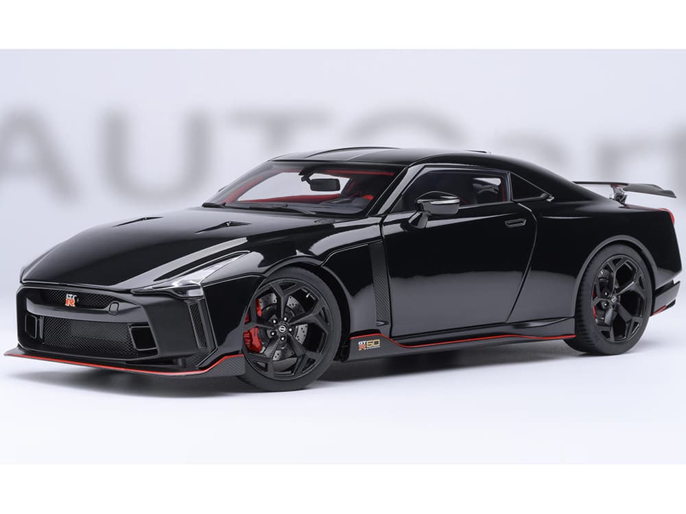 Nissan GT-R50 By ItalDesign Black and Matt Black 1/18 Model Car by Autoart