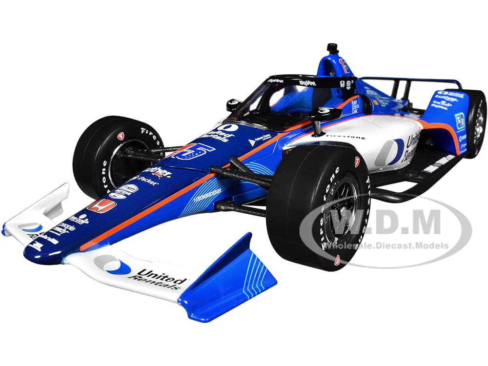 Dallara IndyCar 15 Graham Rahal "United Rentals" Rahal Letterman Lanigan Racing "NTT IndyCar Series" (2023) 1/18 Diecast Model Car by Greenlight