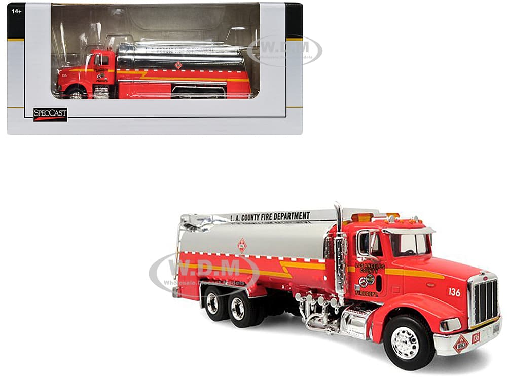 Peterbilt 385 Fuel Truck Red "Los Angeles County Fire Department" 1/64 Diecast Model by SpecCast