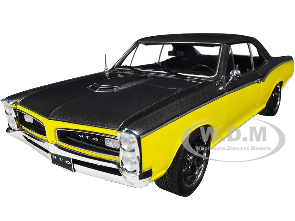 1966 Pontiac GTO "Restomod" Yellow and Dark Gray Metallic Limited Edition to 480 pieces Worldwide 1/18 Diecast Model Car by ACME
