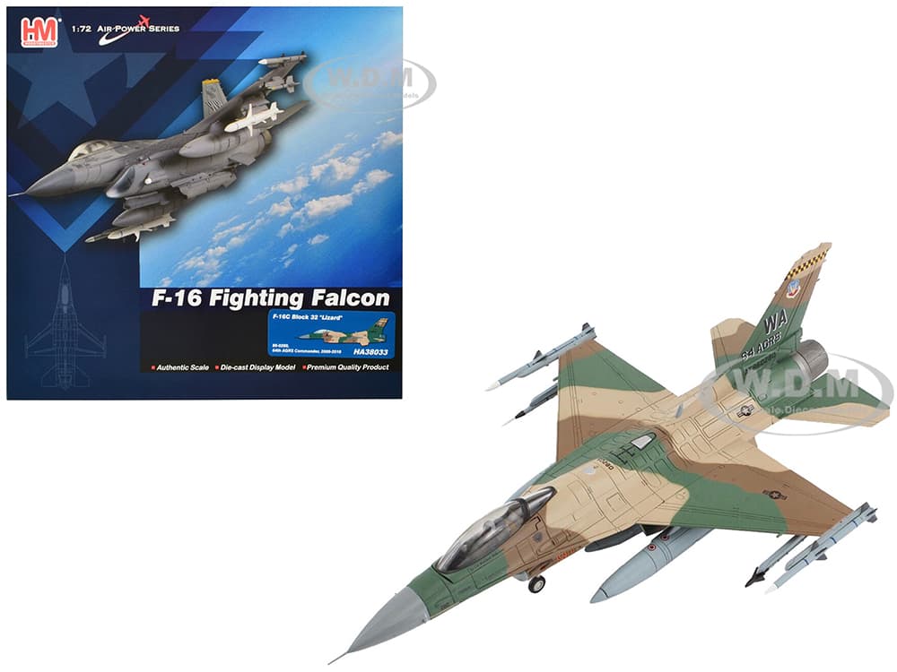 Lockheed F-16C Fighting Falcon Fighter Aircraft "Lizard 64th Aggressor Squadron Commander" (2009-2010) United States Air Force "Air Power Series" 1/7