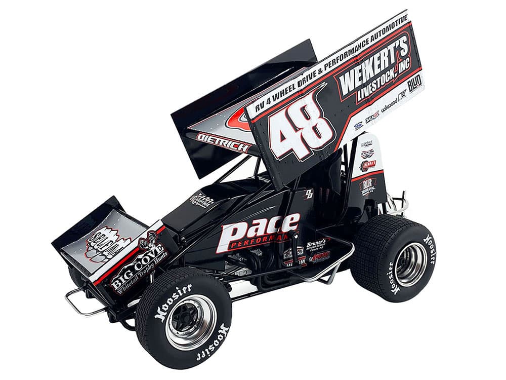 Winged Sprint Car 48 Danny Dietrich "Weikerts Livestock Inc." Gary Kauffman Racing (2024) 1/18 Diecast Model Car by ACME