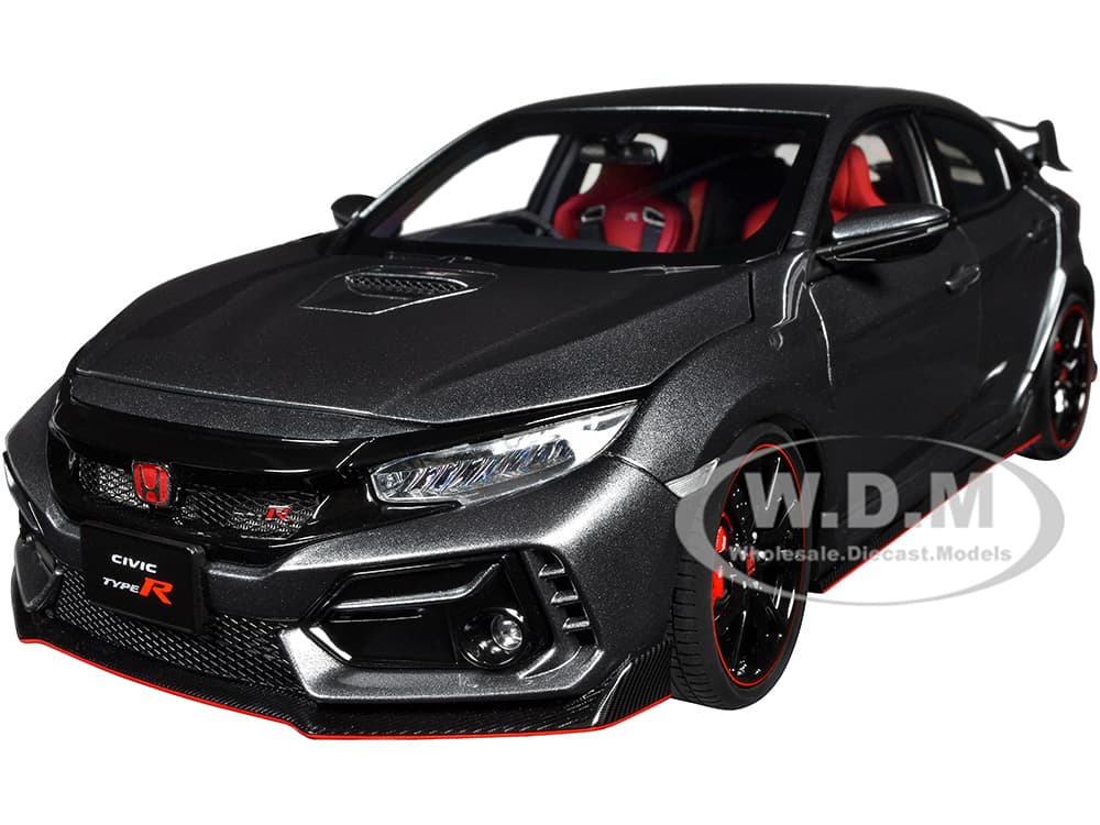 2021 Honda Civic Type R (FK8) RHD (Right Hand Drive) Polished Metal Gray Metallic 1/18 Model Car by Autoart