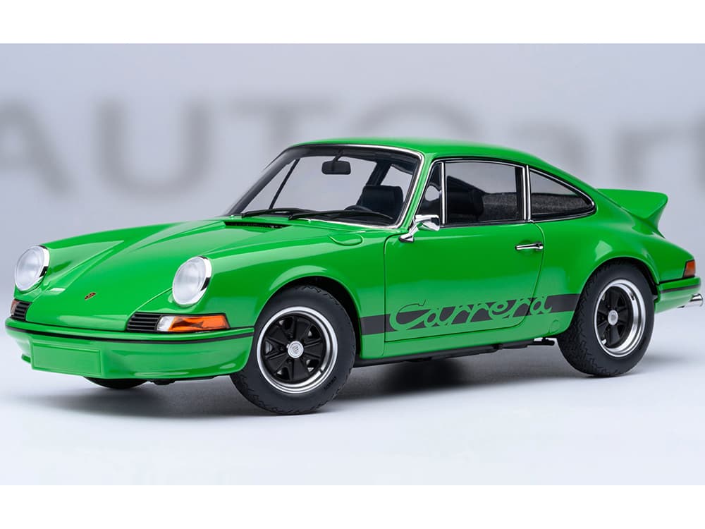 Porsche 911 Carrera 2.7 RS Viper Green with Black Stripes and Wheels 1/18 Model Car by Autoart