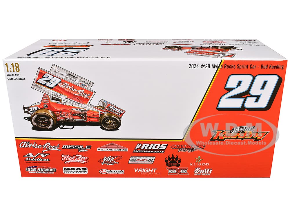 Winged Sprint Car 29 Bud Kaeding "Missile Motorsports" BK Motorsports (2024) 1/18 Diecast Model Car by ACME