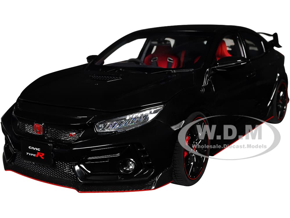 2021 Honda Civic Type R (FK8) RHD (Right Hand Drive) Crystal Black Pearl 1/18 Model Car by Autoart