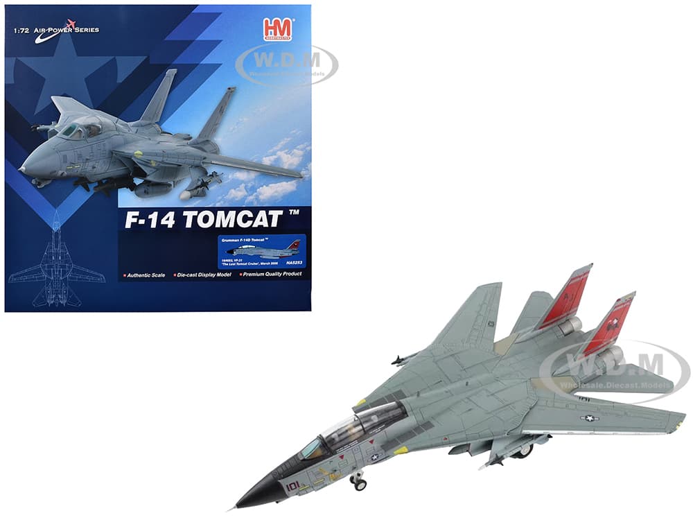 Grumman F-14D Tomcat Fighter Aircraft "VF-31 Tomcatters The Last Tomcat Cruise" (2006) United States Navy "Air Power Series" 1/72 Diecast Model by Ho