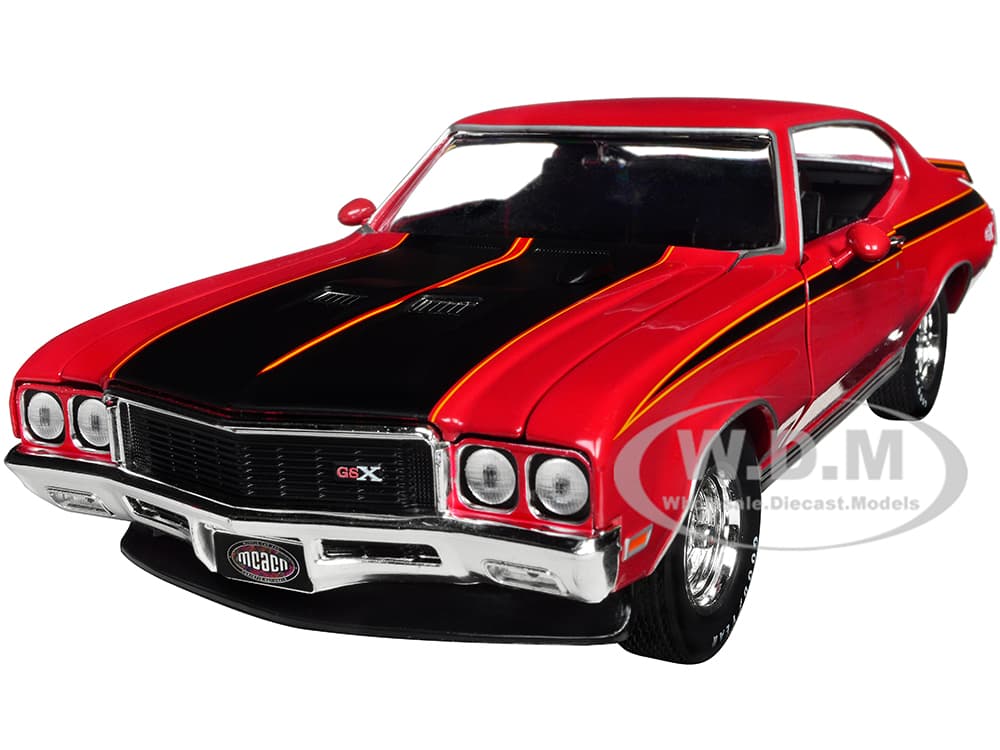 1972 Buick GSX Fire Red with Black Stripes "Muscle Car &amp; Corvette Nationals" (MCACN) "American Muscle" Series 1/18 Diecast Model Car by Auto Worl