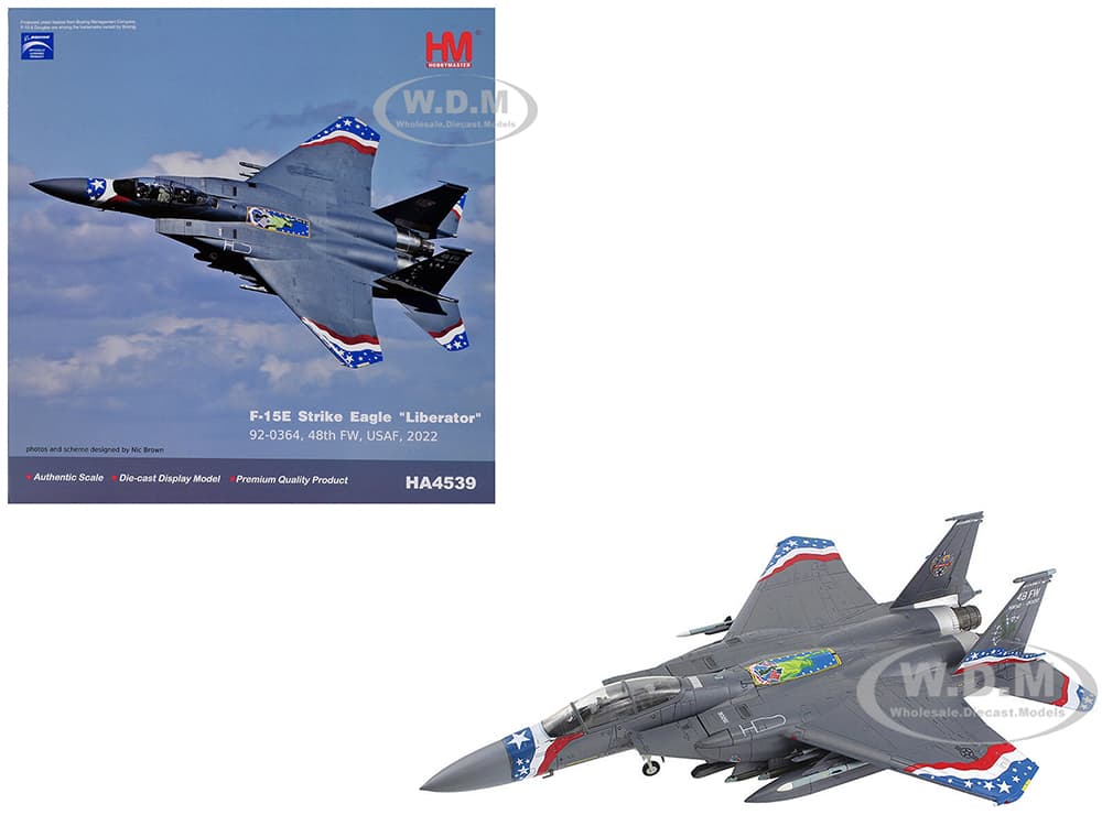 McDonnell Douglas F-15E Strike Eagle Fighter Aircraft "Liberator 48th Fighter Wing" (2022) United States Air Force "Air Power Series" 1/72 Diecast Mo