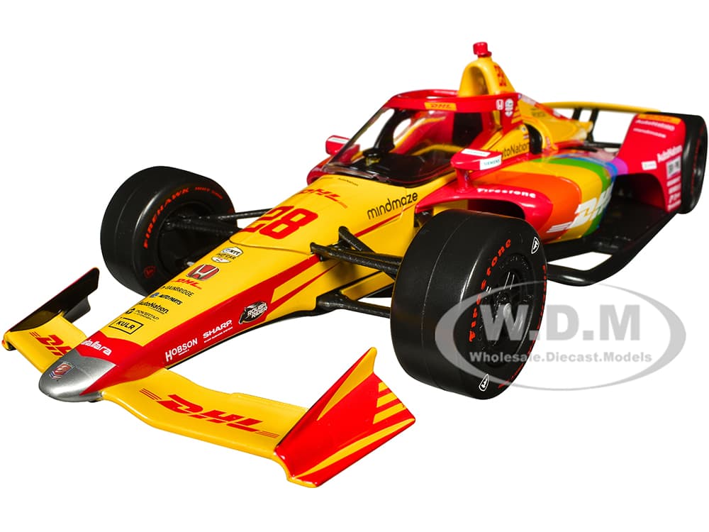 Dallara IndyCar 28 Romain Grosjean "DHL Delivered with Pride" Andretti Autosport "NTT IndyCar Series" (2022) 1/18 Diecast Model Car by Greenlight